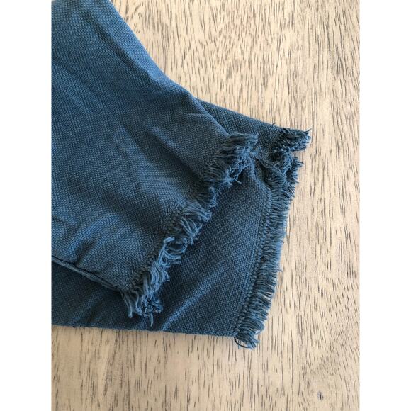 Chaser Canvas Utility Frayed Hem Lace-up Detail BluePants - M - Picture 5 of 7